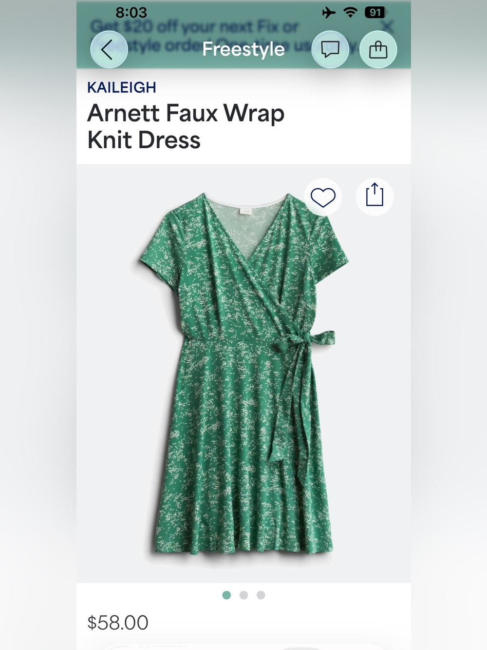 Kaileigh Arnett Faux Wrap Knit Dress
